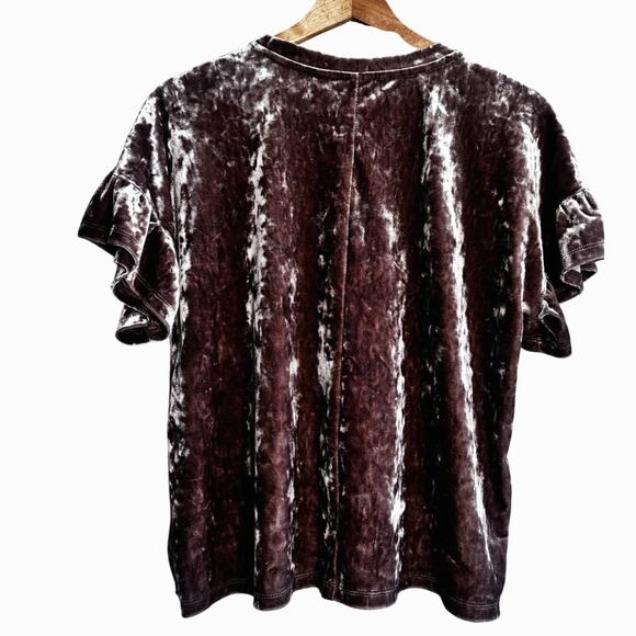 Z Supply Medium Crushed Velvet Top with Ruffle Sleeves - Picture 2 of 4